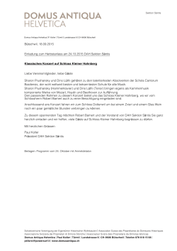 Bütschwil, 18.09.2015 Einladung zum Herbstanlass am 24.10.2015