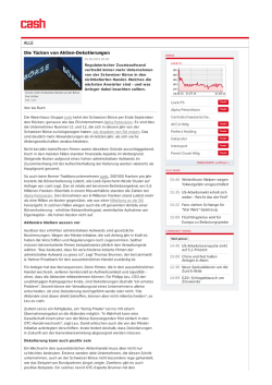 Die T&uuml;cken von Aktien-Dekotierungen ALLE