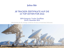 JB TRACKER-ZERTIFIKATE AUF DIE 15 TOP AKTIEN F&Uuml;R 2016