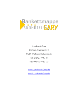 Bankettmappe - Landhotel Gary