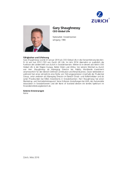 Gary Shaughnessy | CEO Global Life | Zurich Insurance Group Ltd