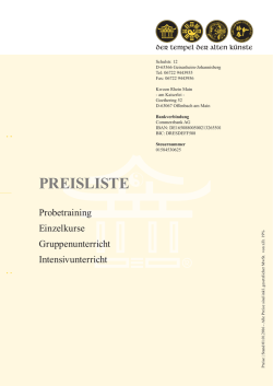 PREISLISTE - Der Tempel