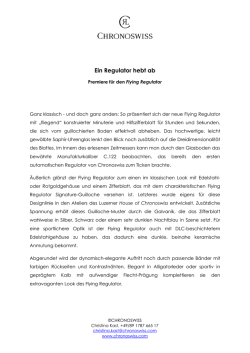 Ein Regulator hebt ab