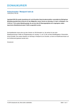 Hubschrauber: Westpark hebt ab