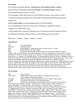 Information Die in Hannover lebenden K&uuml;nstler Ahmed Borai, Jan