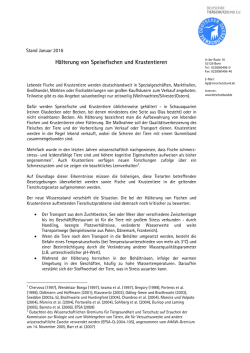H&auml;lterung von Speisefischen und Krustentieren