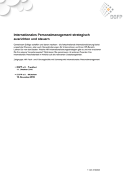 Internationales Personalmanagement strategisch ausrichten und