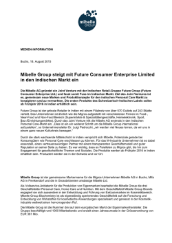 Mibelle Group steigt mit Future Consumer Enterprise Limited in den