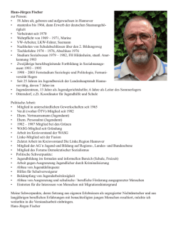 Hans-J&uuml;rgen Fischer zur Person
