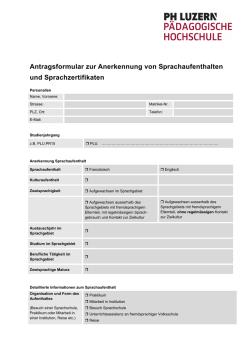 Antrag zur Anerkennung von Sprachaufenthalten und