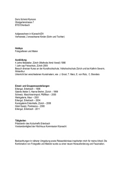 Doris Schmid-Rymann Obstgartenstrasse 7 8703 Erlenbach