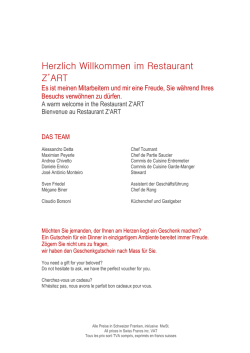Herzlich Willkommen im Restaurant Z`ART