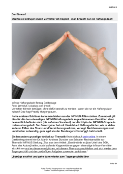 Infinus Haftungsdach Betrug
