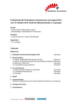 Protokoll und Auswertung Konferenz Jugend/Vereinsturnen 19.10