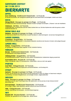 Hoffest Kammgarn-Bierliste 2015