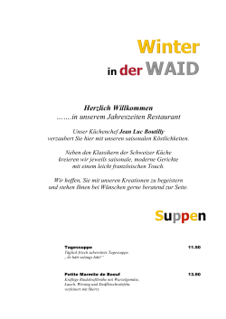 Jahreszeiten Menukarte