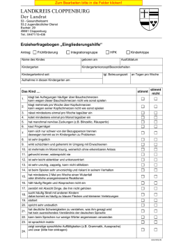 Erzieherfragebogen Eingliederungshilfe