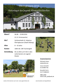 Elleringhausen 2016 Ferienlager des Jugend