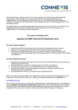Ingenieur f&uuml;r EMV-Tests bei HV-Systemen (m/w)