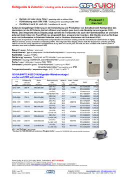 Kühlgeräte ECO und Zubehör / cooling unit eco series