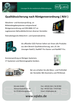 Qualit&auml;tssicherung nach R&ouml;ntgenverordnung ( R&ouml;V )