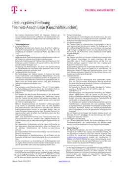 Leistungsbeschreibung Festnetz-Anschlüsse