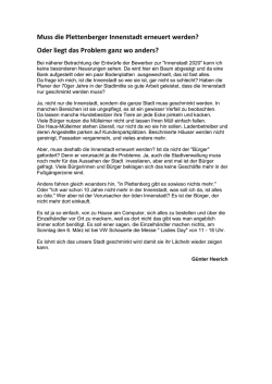 Muss die Plettenberger Innenstadt erneuert werden? Oder liegt das