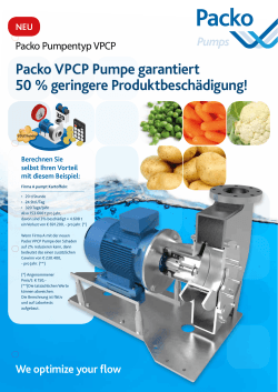 Packo VPCP Pumpe garantiert 50 % geringere