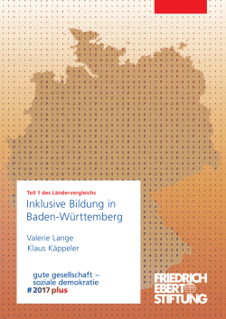 Inklusive Bildung in Baden-W&uuml;rttemberg
