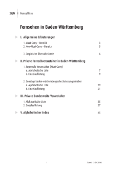 Fernsehen in Baden-W&uuml;rttemberg