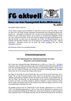 FG aktuell - Finanzgericht Baden