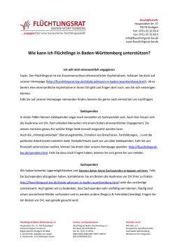 Wie kann ich Fl&uuml;chtlinge in Baden