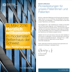 Herzlich willkommen - Triemli Bettenhaus