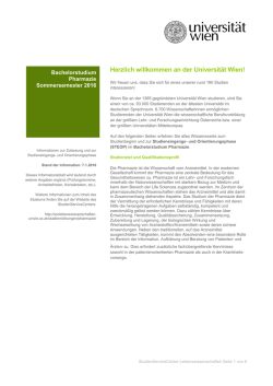Herzlich willkommen an der Universit&auml;t Wien!