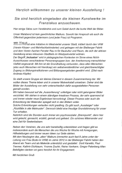 Herzlich willkommen zu unserer kleinen Ausstellung ! Sie sind