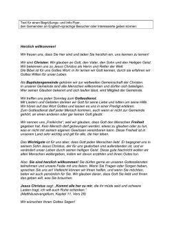Herzlich willkommen! Wir freuen uns, dass Sie hier sind und laden