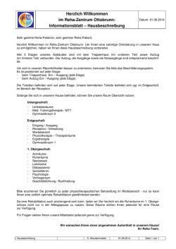 Herzlich Willkommen im Reha-Zentrum Ottobrunn: Informationsblatt
