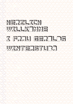 HERZLICH WILLKOMME i FRAU GEROLDS winterstub&auml;