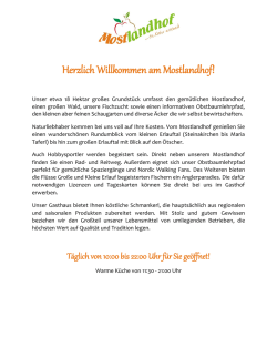 Herzlich Willkommen am Mostlandhof!