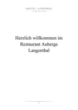 Herzlich willkommen im Restaurant Auberge Langenthal