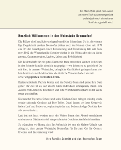 Herzlich Willkommen in der Weinstube Brennofen!