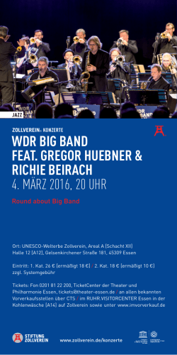 WDr Big BanD feat. gregor HueBner & ricHie BeiracH 4. März 2016