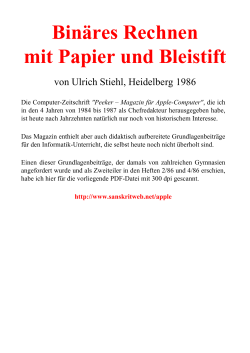 Binäres Rechnen mit Papier und Bleistift von Ulrich Stiehl