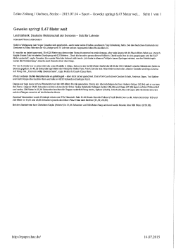 Leine Zeitung / Garbsen, Seelze e 2015.07.14 — Sport — Geweke