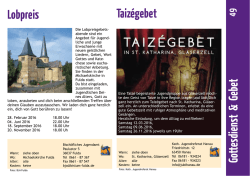 Gottesdienst & Gebet Lobpreis Taiz&eacute;gebet