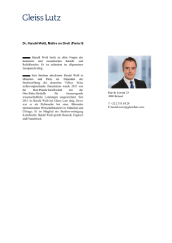 Dr. Harald Wei&szlig;, Ma&icirc;tre en Droit (Paris II)