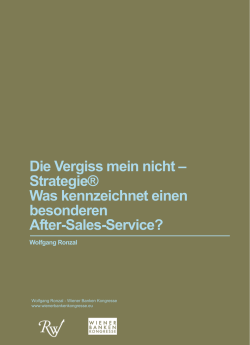 Die Vergiss mein nicht &ndash; Strategie&reg; Was kennzeichnet einen
