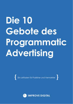 Die 10 Gebote des Programmatic Advertising