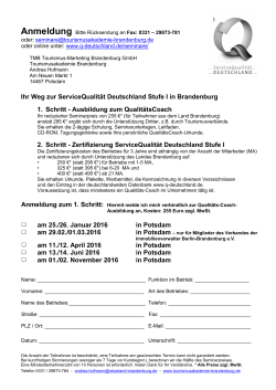 Ihr Weg zur ServiceQualität Deutschland Stufe I in Brandenburg 1