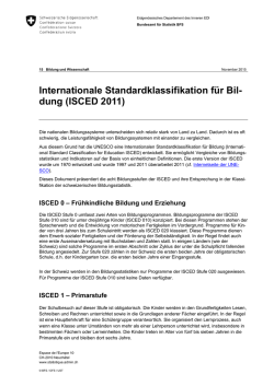 ISCED 2011 - Bundesamt f&uuml;r Statistik